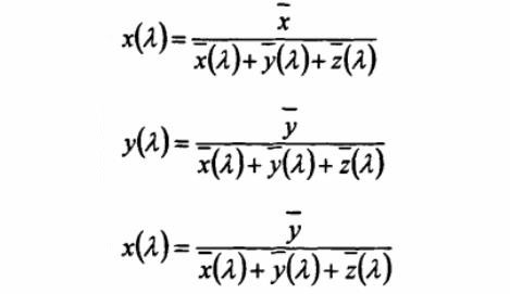 光譜色的色品坐標(biāo)計算公式
