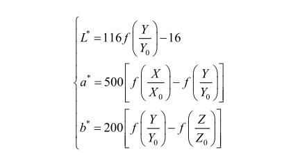 CIE1976Lab的計算表達(dá)式