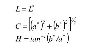 色差儀L、a、b值與L、c、h值轉換方法